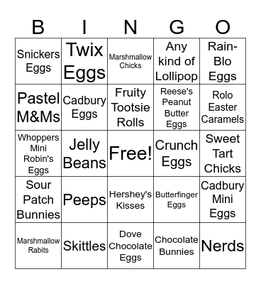 EASTER CANDY Bingo Card
