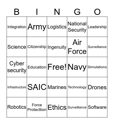 SAIC BINGO Card