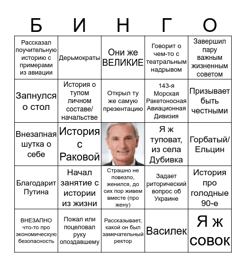 ГЛУЩЕНКО Bingo Card