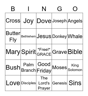 BIBLE BINGO Card