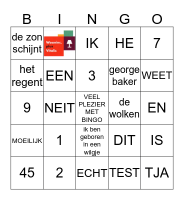 muziek Bingo Card