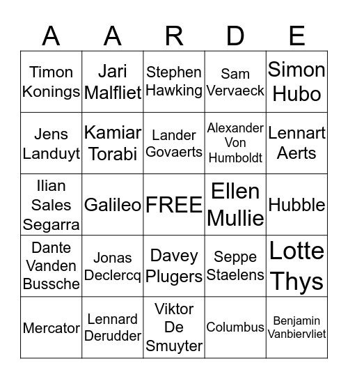 kenningsmakingsspel Bingo Card