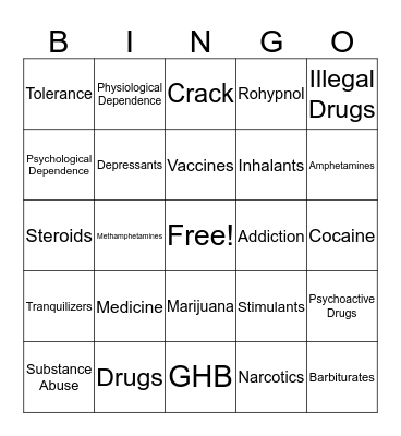 Health Chapter 23 Bingo Card