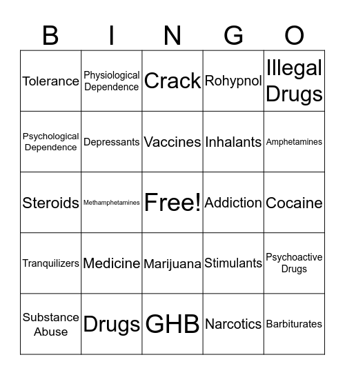 Health Chapter 23 Bingo Card