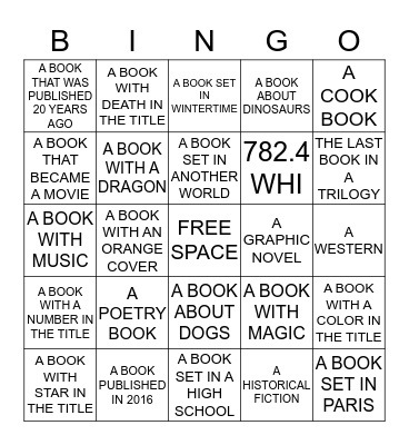 LIBRARY BINGO 3 Bingo Card