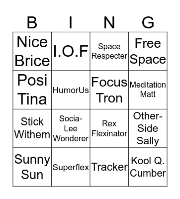 Superflex Thinkables Bingo Card