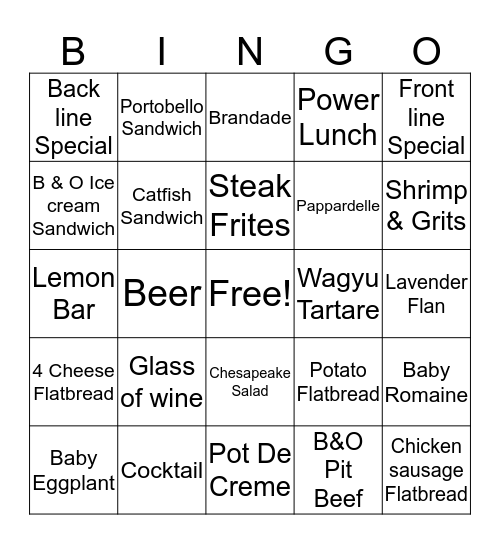 TGIF Bingo Card