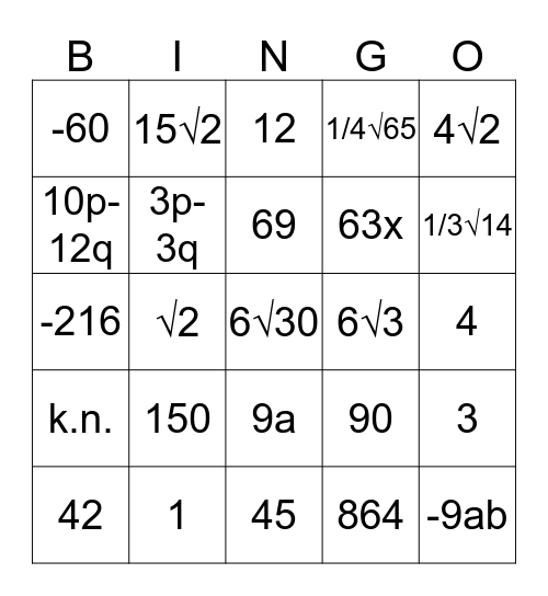 Letter en Wortel Bingo Card