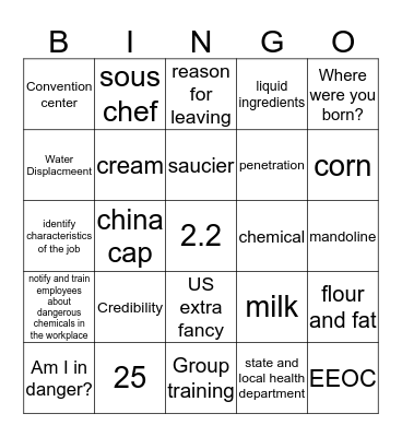 PS I #1 Bingo Card