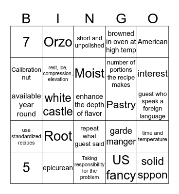 PS I #2 Bingo Card