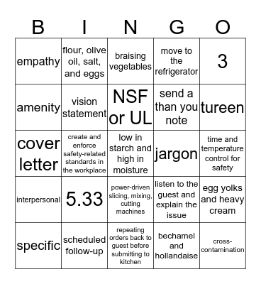 PS I #3 Bingo Card
