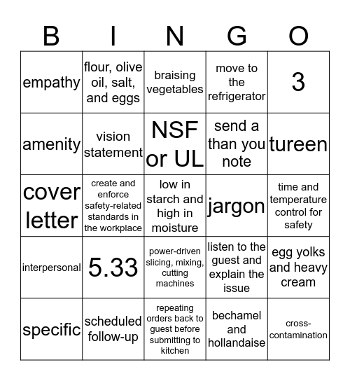 PS I #3 Bingo Card