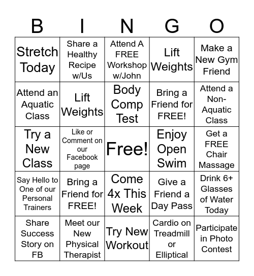 Member Appreciation Bingo Card