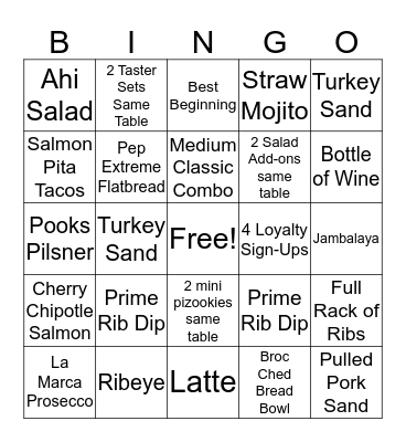 #SauceBoss Bingo Card