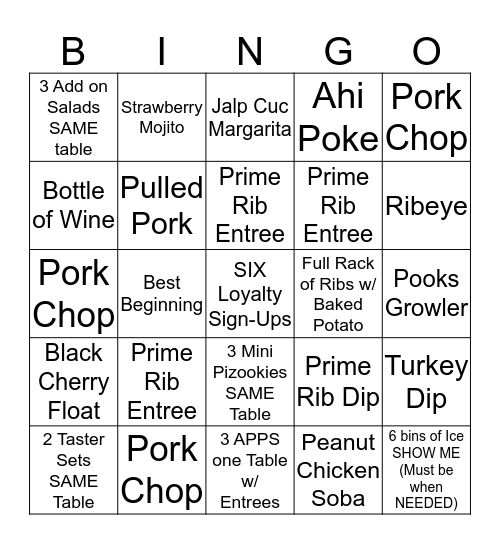 #SauceBoss Bingo Card