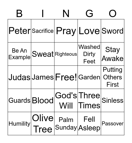 Humility Bingo Card