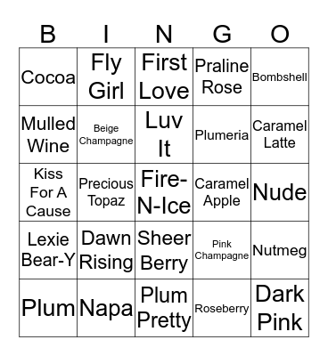 Donna's Lip N Sip 28.4.17 Bingo Card