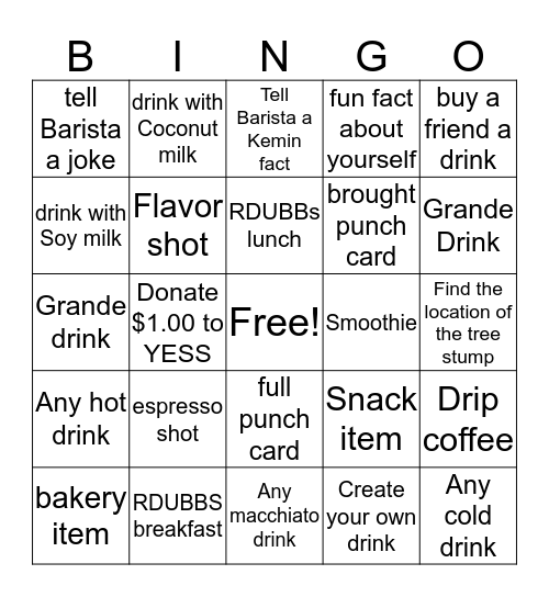 KEMIN CAFE  Bingo Card