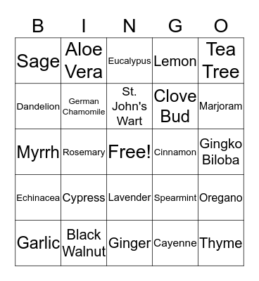 Complementary & Alternative Medicine Bingo Card