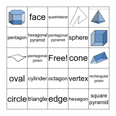 2D & 3D Shapes BINGO Card