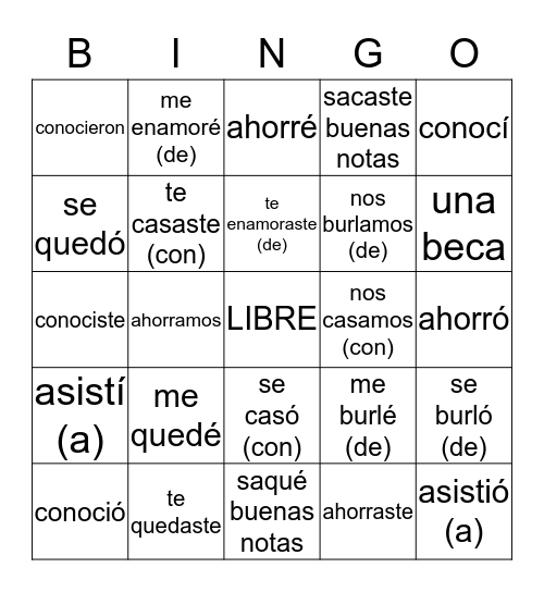 II Capítulo 7 Bingo Card