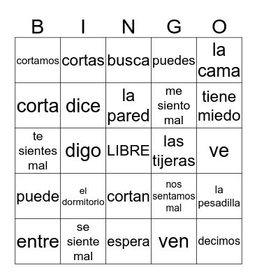 I - capítulo 4 Bingo Card
