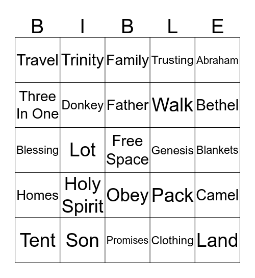 Village Life With God Lesson 1 Bingo Card