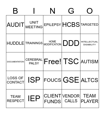 DDD BINGO FUN  Bingo Card
