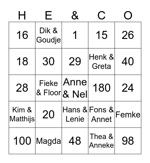 Henk en CoBingo Card