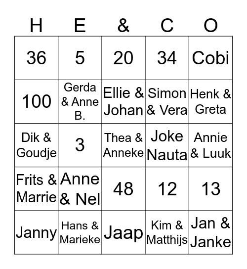 Henk en CoBingo Card
