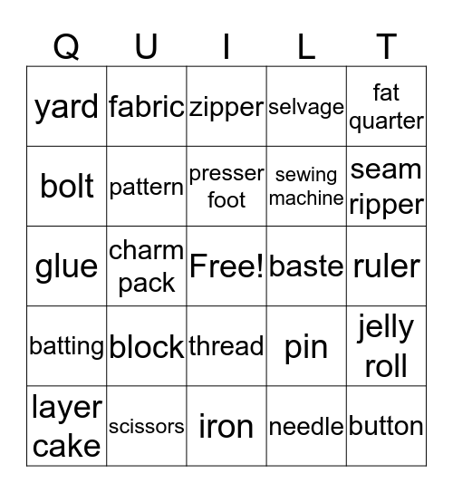 Wichita MQG Bingo Card