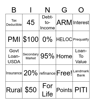 Real Estate Product Knowledge and Referrals Bingo Card