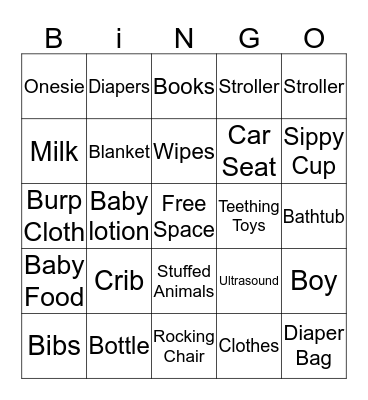 Baby Bingo  Bingo Card