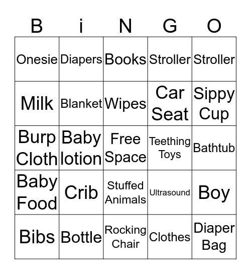Baby Bingo  Bingo Card