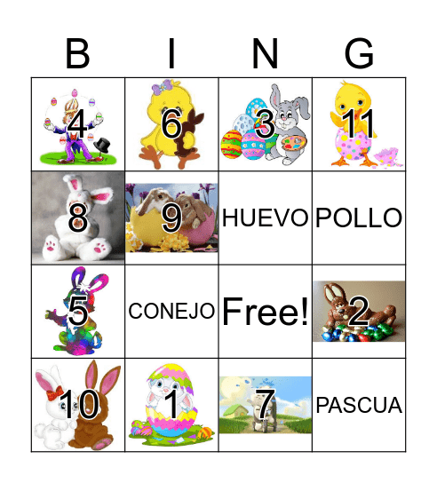 EASTER  BINGO Card