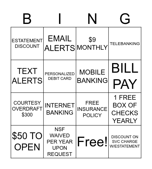 ENHANCED CHECKING Bingo Card