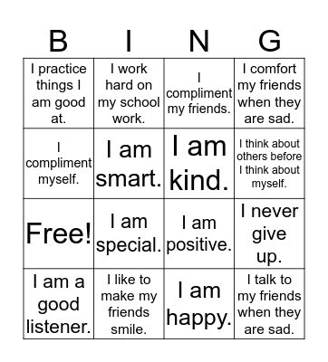 I AM AWESOME Bingo Card