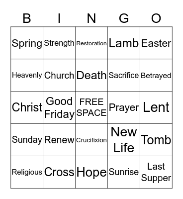 EASTER BINGO Card