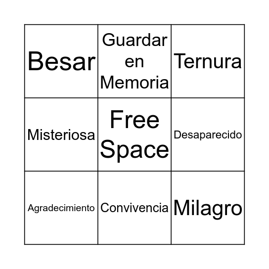 Al Correr Los Años Bingo Card