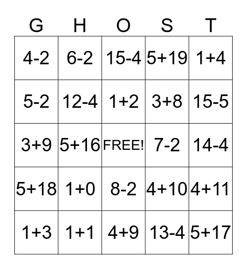 Halloween Bingo  Bingo Card