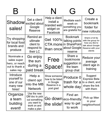April Bingo Card
