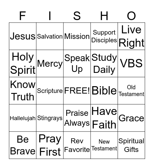FISHO Bingo Card