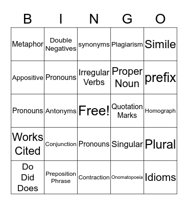 Tech Tuesday - ELA Bingo Card