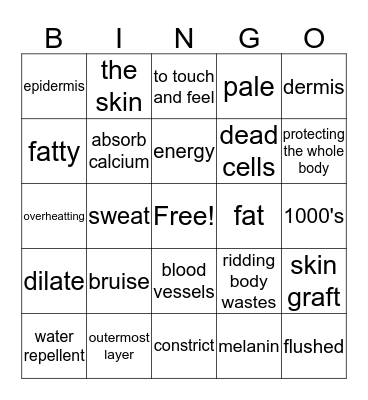 The Skin Is In Bingo Card