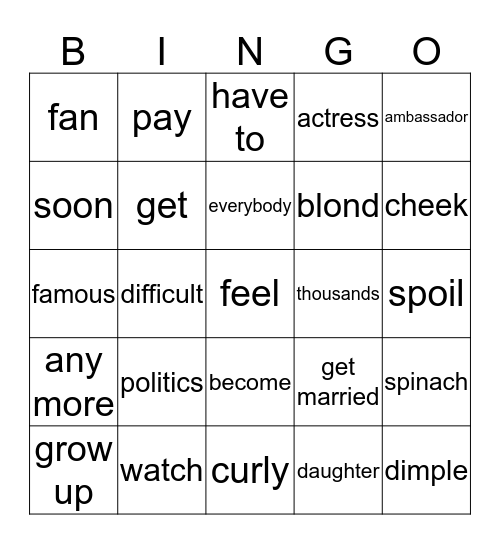 yeoul Bingo Card