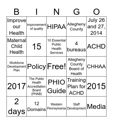 ACHD Accreditation Bingo (3) Bingo Card