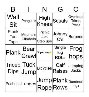 BOLD Week Bingo Card