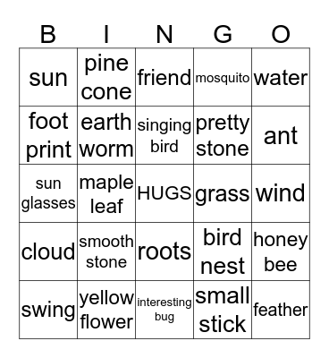 BONNY'S BACKYARD BINGO Card