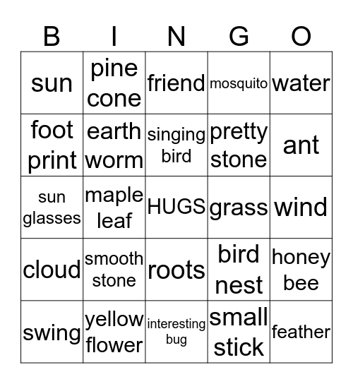 BONNY'S BACKYARD BINGO Card