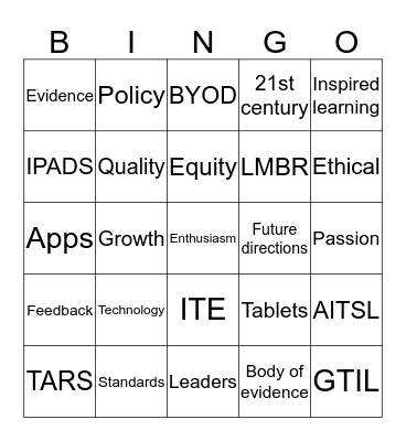 Executive Bingo Card